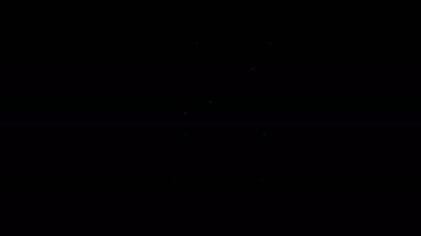 Beyaz çizgi Dürbün simgesi siyah arkaplanda izole edildi. Yazılım işareti bul. Casus ekipman sembolü. 4K Video hareketli grafik canlandırması