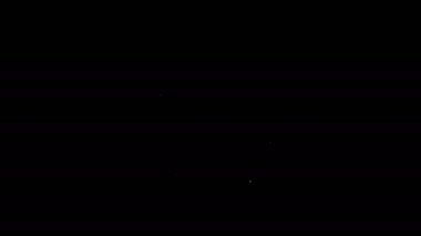 Beyaz çizgi Ay ve yıldız simgesi siyah arkaplanda izole edildi. 4K Video hareketli grafik canlandırması