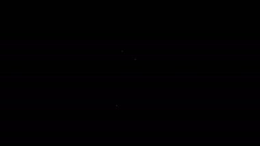 Siyah arkaplanda beyaz çizgi oyun zar simgesi izole. Kumarhane kumarı. 4K Video hareketli grafik canlandırması