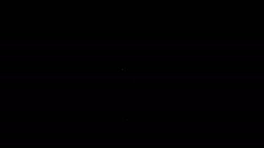 Beyaz çizgi sihirli el aynası ikonu siyah arkaplanda izole edilmiş. 4K Video hareketli grafik canlandırması