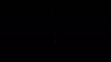 Beyaz çizgi çanta simgesi siyah arkaplanda izole edildi. Kadın el çantası işareti. Glamour günlük bagaj sembolü. 4K Video hareketli grafik canlandırması