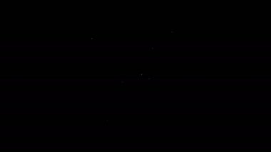 Beyaz çizgi göğüs kanseri farkındalık kurdelesi simgesi siyah arka planda izole edildi. Dünya göğüs kanseri günü konsepti. Kadın sağlık hizmeti konsepti. 4K Video hareketli grafik canlandırması