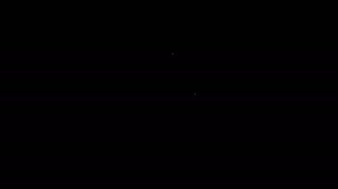 İnsan kafasındaki beyaz çizgi 8 Mart siyah arka planda izole edildi. Uluslararası Mutlu Kadınlar Günü. 4K Video hareketli grafik canlandırması