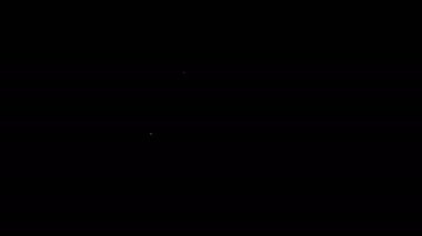 Beyaz çizgili alyans simgesi siyah arkaplanda izole edilmiş. Gelin ve damat mücevher tabelası. Evlilik sembolü. Elmas yüzük. 4K Video hareketli grafik canlandırması