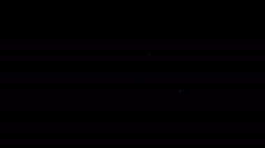 Ahşap işçisinin el yapımı ikonu için beyaz çizgi ahşap uçak aracı siyah arkaplanda izole edildi. Ortak düzlem. 4K Video hareketli grafik canlandırması