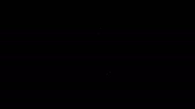 Beyaz çizgi kar küreği simgesi siyah arkaplanda izole edildi. 4K Video hareketli grafik canlandırması