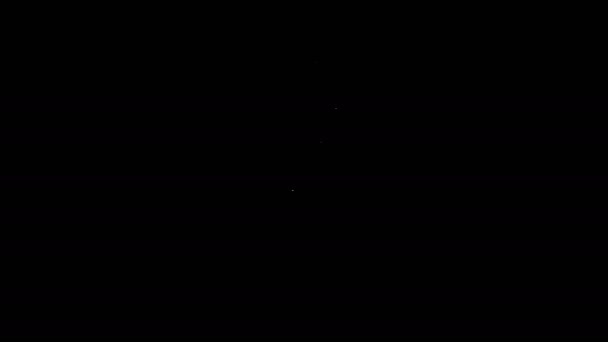 Bílá čára Láhev vody ikona izolované na černém pozadí. Nápis se sodovkou. Grafická animace pohybu videa 4K — Stock video