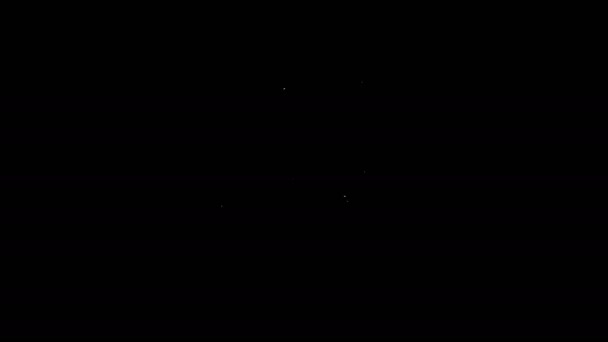 Vit linje Magiska bollen på hand ikon isolerad på svart bakgrund. Kristallkula. 4K Video motion grafisk animation — Stockvideo