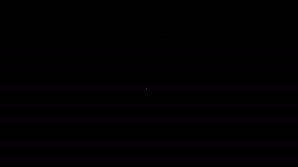 Línea blanca Botella con icono de poción de amor aislado sobre fondo negro. Símbolo de San Valentín. Animación gráfica de vídeo 4K — Vídeos de Stock