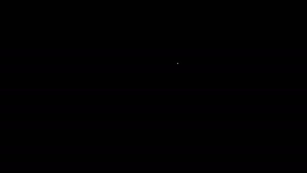Белая линия Пляжный мяч иконка изолирована на черном фоне. Видеографическая анимация 4K — стоковое видео