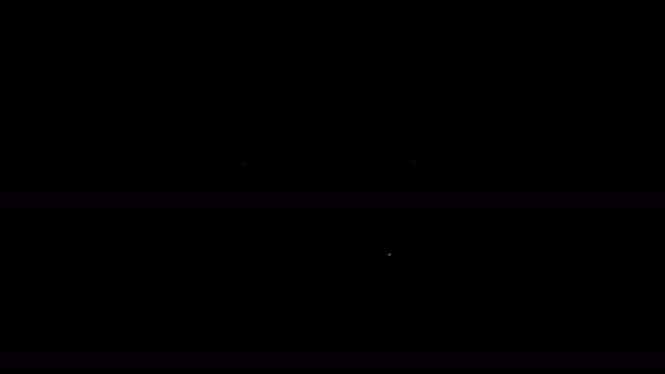 Λευκή γραμμή εικονίδιο Crown απομονώνονται σε μαύρο φόντο. 4K Γραφική κίνηση κίνησης βίντεο — Αρχείο Βίντεο