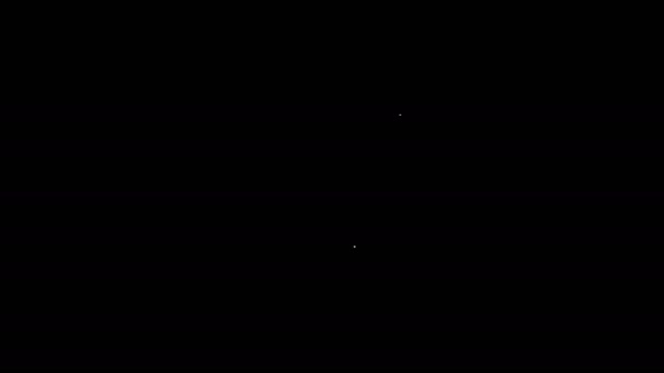 Línea blanca Icono de naipes aislado sobre fondo negro. Juego de casino. Animación gráfica de vídeo 4K — Vídeos de Stock