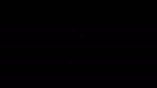 Weiße Linie Würfelsymbol isoliert auf schwarzem Hintergrund. Casino-Glücksspiel. 4K Video Motion Grafik Animation — Stockvideo