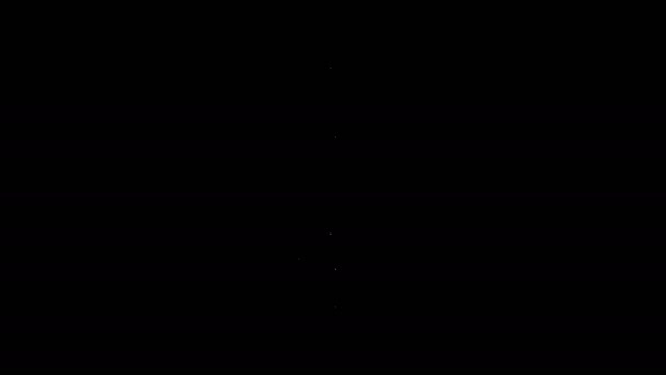 Белая линия Волшебный камень значок изолирован на черном фоне. Фантастический кристалл. Драгоценности для игры. Видеографическая анимация 4K — стоковое видео