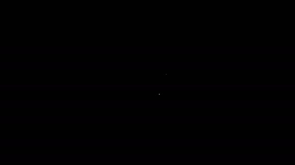 Fehér vonal Varázsgömb jóslatok döntéshozatal ikon elszigetelt fekete alapon. Kristálygömb. 4K Videó mozgás grafikus animáció — Stock videók