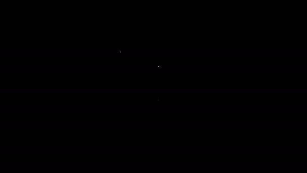 Witte lijn Boek over vrouwen pictogram geïsoleerd op zwarte achtergrond. 8 maart. Internationale Gelukkige Vrouwendag. 4K Video motion grafische animatie — Stockvideo