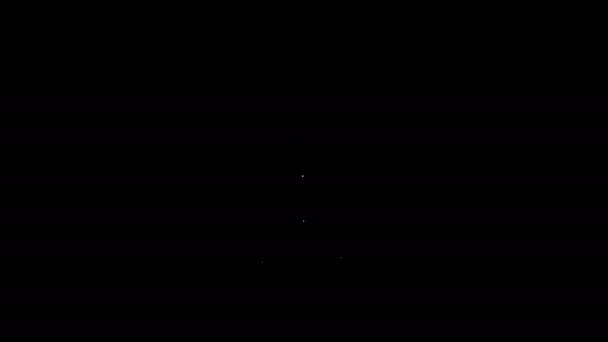 Bílá čára 8. března na monitoru ikonu izolované na černém pozadí. Mezinárodní den šťastných žen. Grafická animace pohybu videa 4K — Stock video