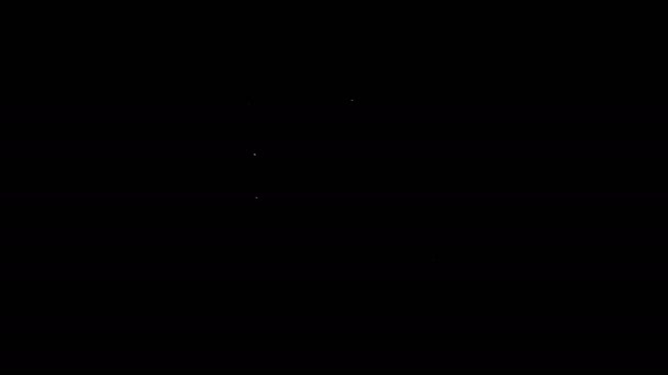 Línea blanca Icono del corazón aislado sobre fondo negro. Símbolo romántico vinculado, unirse, pasión y boda. 8 de marzo. Feliz Día de la Mujer. Animación gráfica de vídeo 4K — Vídeo de stock