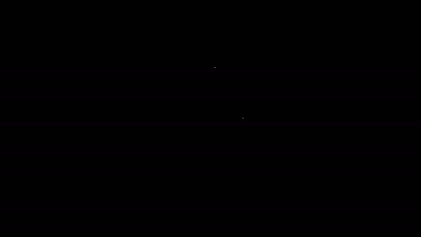 Línea blanca 8 de marzo en la cabeza humana icono aislado sobre fondo negro. Día Internacional de la Mujer Feliz. Animación gráfica de vídeo 4K — Vídeos de Stock