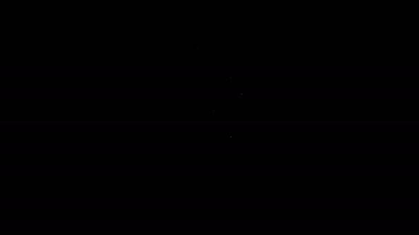 Linha branca Ícone de broca de mão isolado no fundo preto. Animação gráfica em movimento de vídeo 4K — Vídeo de Stock