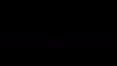 Beyaz çizgi açılı öğütücü simgesi siyah arkaplanda izole edildi. 4K Video hareketli grafik canlandırması