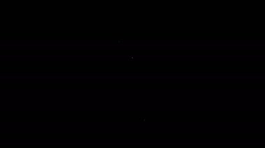 Beyaz çizgi kıskaç ve kerpeten simgesi siyah arka planda izole edildi. Kıskaçlar endüstri mekanik tesisat aletini çalıştırır. 4K Video hareketli grafik canlandırması