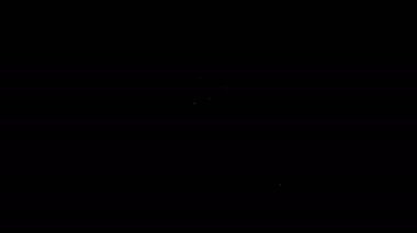 Beyaz çizgi pense araç simgesi siyah arkaplanda izole edildi. Pense endüstriyel mekanik su tesisatında çalışıyor. 4K Video hareketli grafik canlandırması