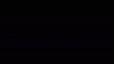 Siyah arka planda beyaz çizgi macun bıçak ikonu izole edildi. Spatula tamir aleti. Yağma ya da boya aletleri. 4K Video hareketli grafik canlandırması
