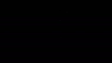 Siyah arkaplanda beyaz çizgi pençe çekiç simgesi var. Marangoz çekici. Tamir için bir araç. 4K Video hareketli grafik canlandırması