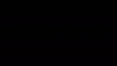 Siyah arkaplanda beyaz çizgili Balyoz simgesi var. 4K Video hareketli grafik canlandırması