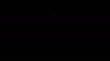 Beyaz çizgi cetvel simgesi siyah arkaplanda izole edildi. Düz sembol. 4K Video hareketli grafik canlandırması