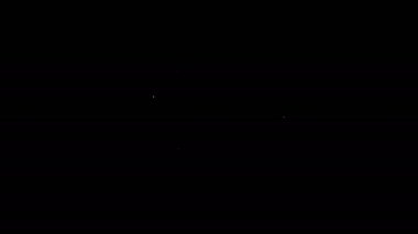 Beyaz çizgi Ay simgesi siyah arkaplanda izole edildi. 4K Video hareketli grafik canlandırması