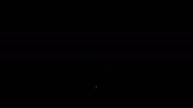 Mars gezegeninin beyaz çizgi simgesi siyah arkaplanda izole edildi. 4K Video hareketli grafik canlandırması