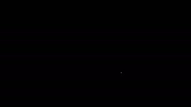 Beyaz çizgi gezegen simgesi siyah arkaplanda izole edildi. 4K Video hareketli grafik canlandırması