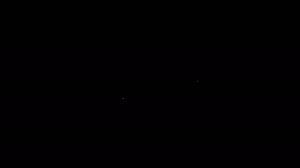 Linha branca Ícone de serra de mão isolado no fundo preto. Animação gráfica em movimento de vídeo 4K — Vídeo de Stock