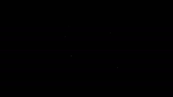Linea bianca Costruzione icona cucitrice isolato su sfondo nero. Strumento di lavoro. Animazione grafica 4K Video motion — Video Stock