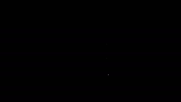 白い線黒の背景に隔離されたセメントバッグアイコン。4Kビデオモーショングラフィックアニメーション — ストック動画