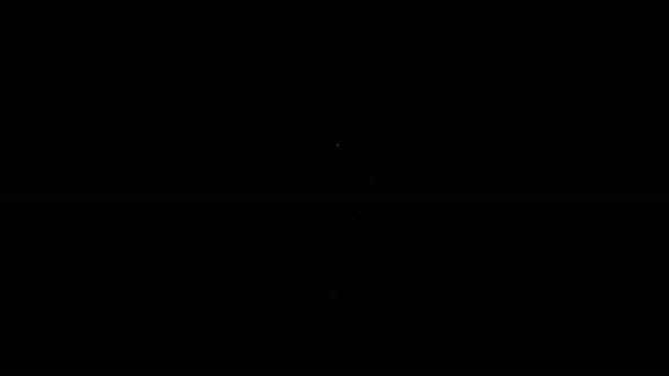 Witte lijn Troffel pictogram geïsoleerd op zwarte achtergrond. 4K Video motion grafische animatie — Stockvideo