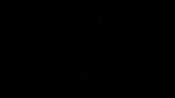 Vit linje Putty kniv ikon isolerad på svart bakgrund. Spatulas reparationsverktyg. Rymd- eller färginstrument. 4K Video motion grafisk animation — Stockvideo