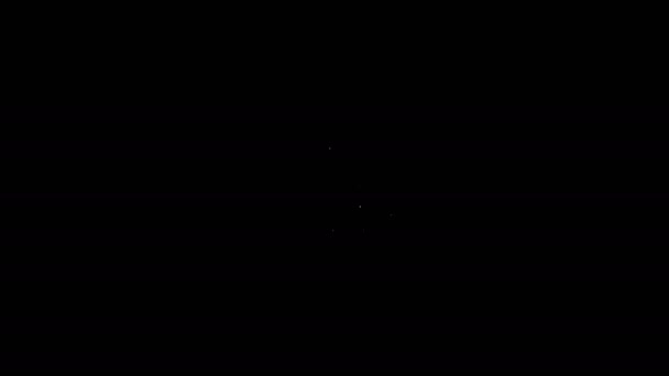 Fehér vonal bilincs szerszám ikon elszigetelt fekete háttér. Lakatos szerszám. 4K Videó mozgás grafikus animáció