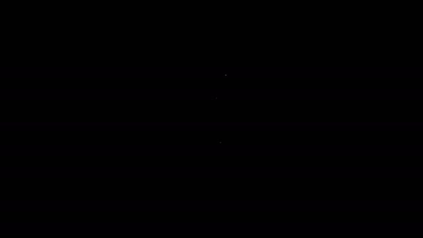 Witte lijn moersleutel pictogram geïsoleerd op zwarte achtergrond. 4K Video motion grafische animatie — Stockvideo