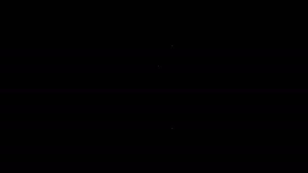 Weiße Linie Schlüsselschlüssel-Symbol isoliert auf schwarzem Hintergrund. 4K Video Motion Grafik Animation — Stockvideo