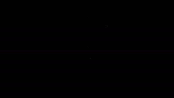 Weiße Linie Vorschlaghammer-Symbol isoliert auf schwarzem Hintergrund. 4K Video Motion Grafik Animation — Stockvideo