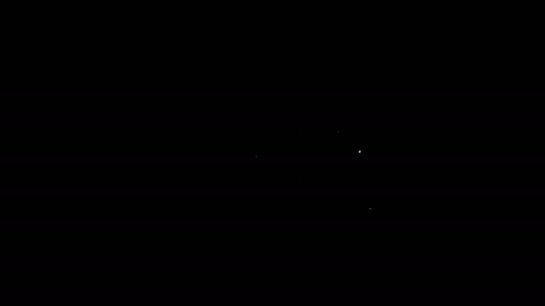 Fehér vonal Futurisztikus hud interfész ikon elszigetelt fekete háttérrel. Hologram ui infografika, interaktív földgömb és cyber sky fi képernyő. 4K Videó mozgás grafikus animáció — Stock videók