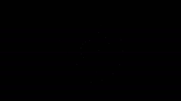 Witte lijn Zwarte gat pictogram geïsoleerd op zwarte achtergrond. Ruimtegat. Een ineenstorting. 4K Video motion grafische animatie — Stockvideo