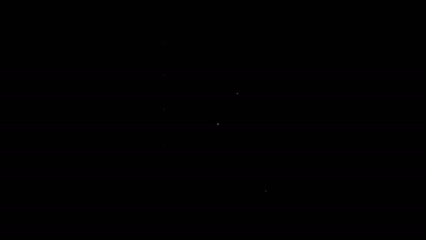 Línea blanca Libro por icono de astronomía aislado sobre fondo negro. Animación gráfica de vídeo 4K — Vídeo de stock