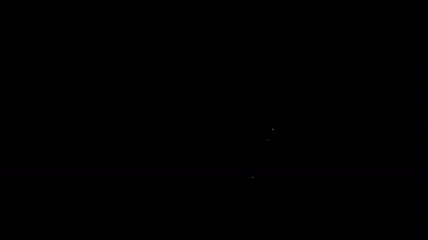 Biała linia ikona kasku Astronaut izolowane na czarnym tle. 4K Animacja graficzna ruchu wideo — Wideo stockowe