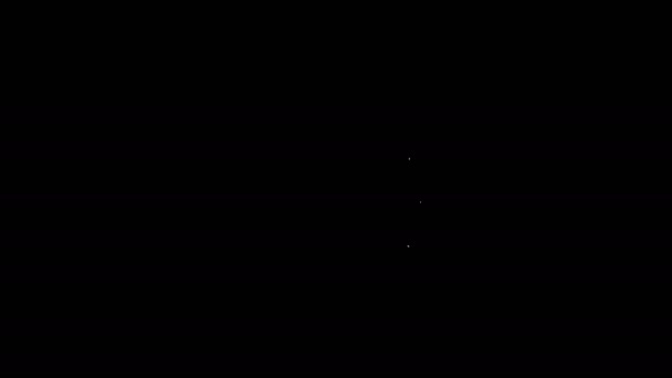 Bílá čára Prasklé vejce ikona izolované na černém pozadí. Veselé Velikonoce. Grafická animace pohybu videa 4K — Stock video