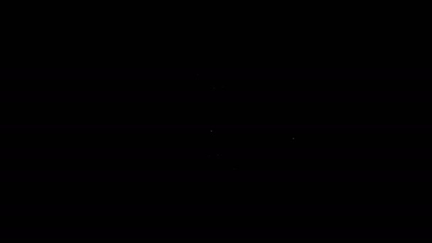 Vit linje påskägg ikon isolerad på svart bakgrund. Två ägg som knäcker varandra. Glad påsk. 4K Video motion grafisk animation — Stockvideo