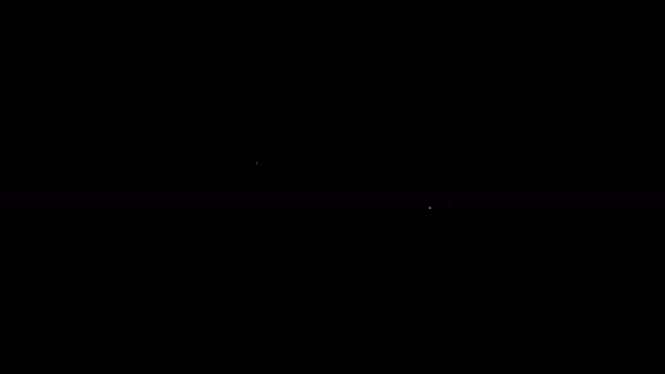 Icona coniglio bianco linea Pasqua isolato su sfondo nero. Coniglietto di Pasqua. Animazione grafica 4K Video motion — Video Stock